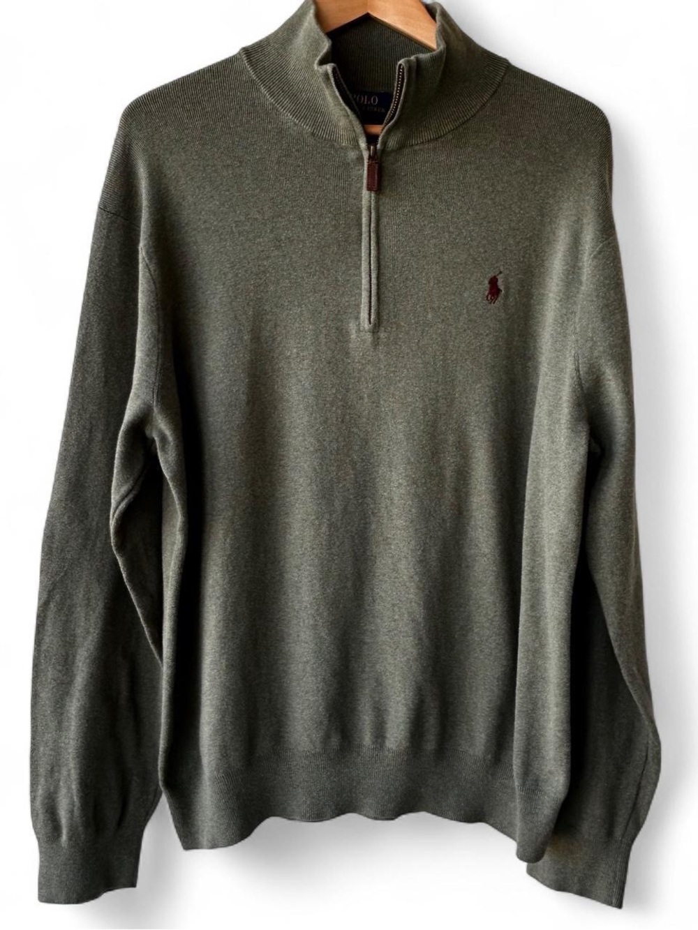 Polo by Ralph Lauren Olive Green Half-Zip Sweater Men’s XL